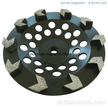 7 &quot;Beton Grinding Diamond Grinding Cup Wheel dengan 10 Segmen Panah